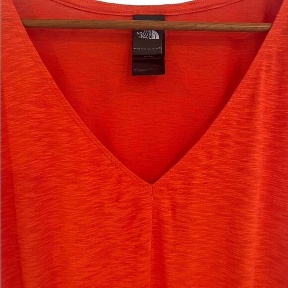 The North Face drawstring v neck dress coral orange color size medium - Picture 2 of 5